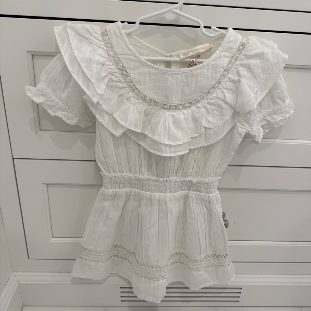 LoveShackFancy White Ruffled Dress Size 5/6
